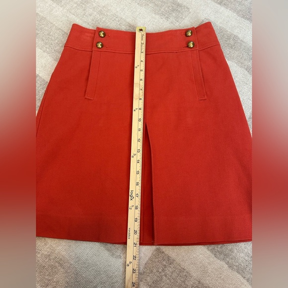 Tory Burch Thea Orange Skirt w/ Buttons (Size 6) - Picture 9 of 9